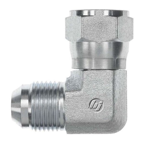 Brennan Industries Hydraulic Adapter 1/2" Male Jic X 1/2" Female Jic Swivel, 90 deg Elbow 6500-08-08-FG